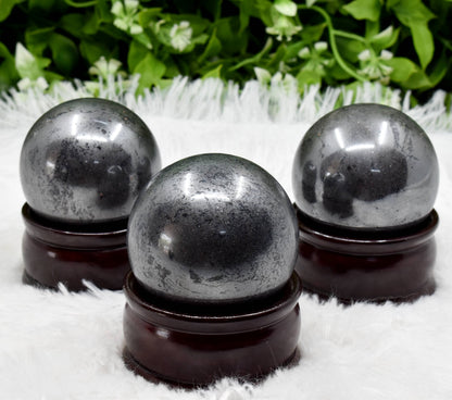 1Pc Hematite Sphere Crystal Ball Healing Sphere.