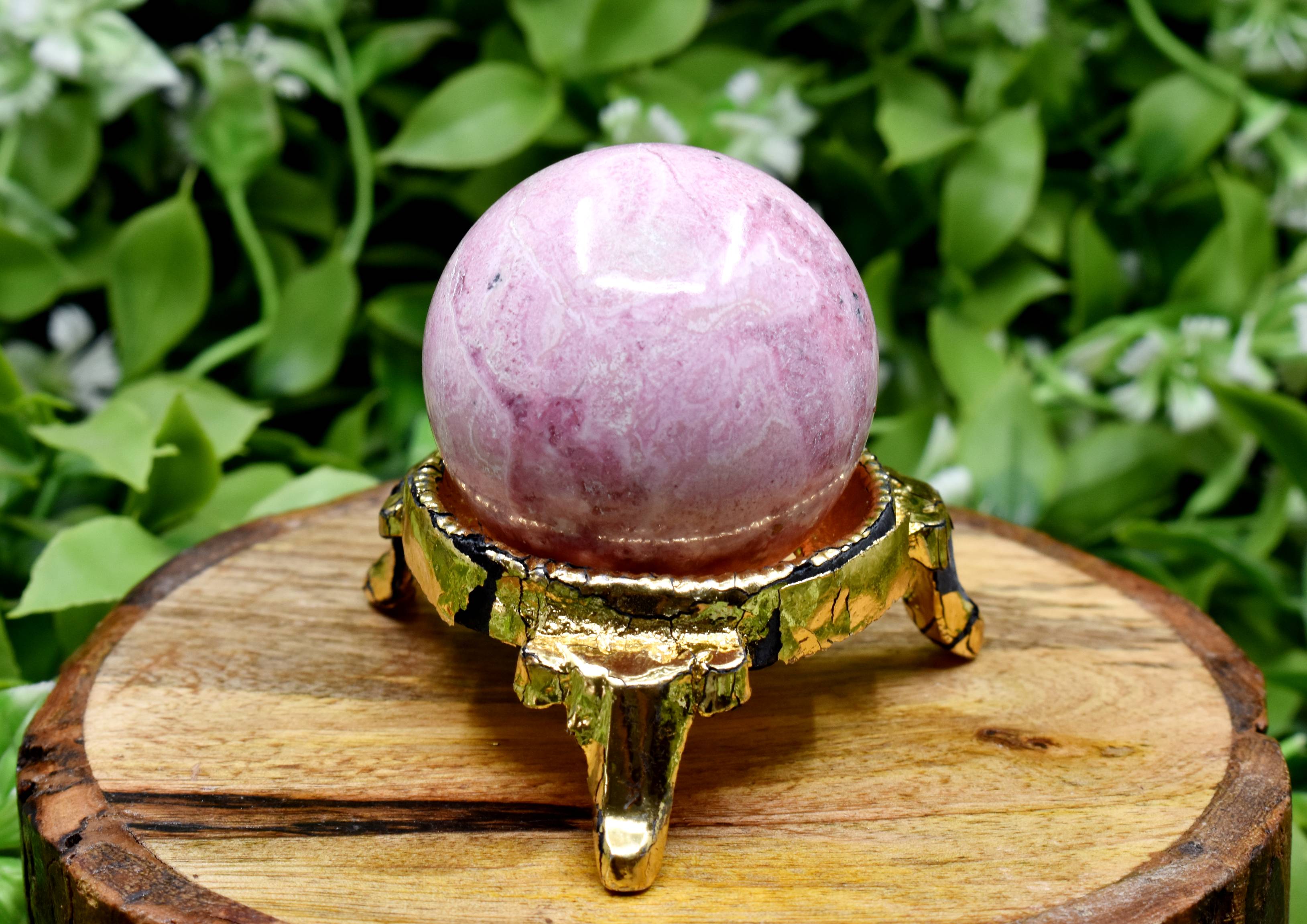 1Pc Rhodochrosite Sphere Crystal Ball Healing Sphere.  DestGlow