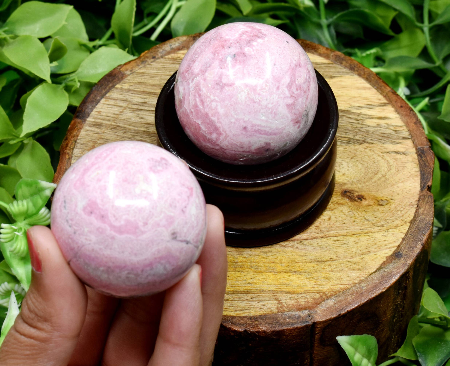 1Pc Rhodochrosite Sphere Crystal Ball Healing Sphere.  DestGlow