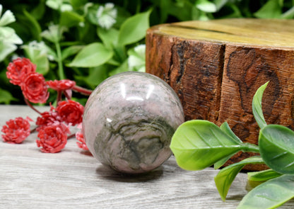 1Pc Rhodonite Sphere Crystal Ball Healing Sphere.  DestGlow