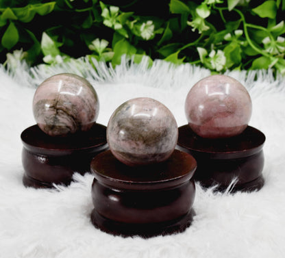 1Pc Rhodonite Sphere Crystal Ball Healing Sphere.  DestGlow