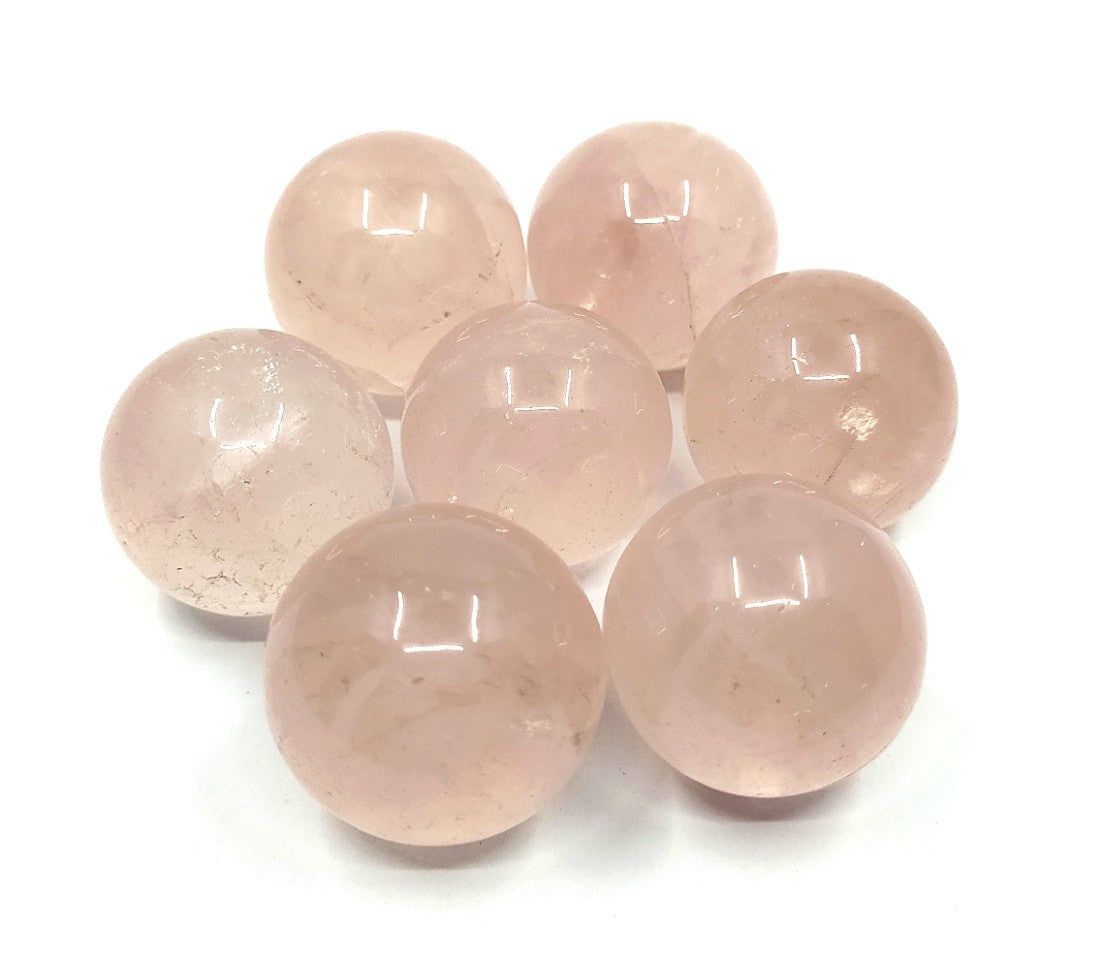1 inches Rose Quartz Sphere, Rose Quartz Crystal Ball.  DestGlow