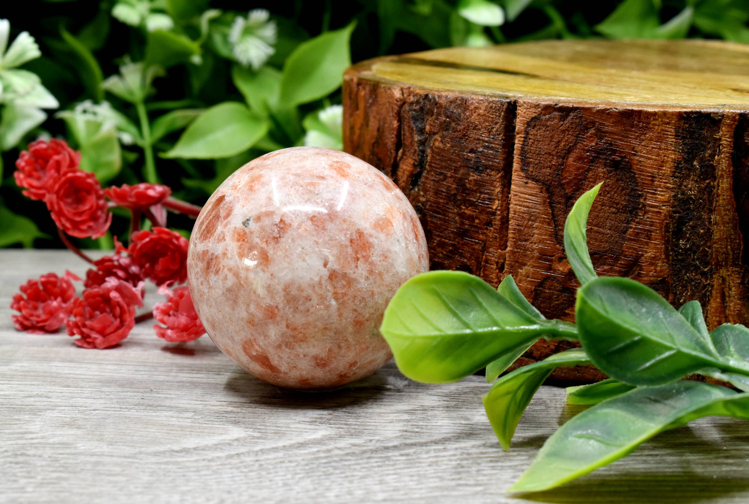 1Pc Sunstone Sphere Crystal Ball Healing Sphere.  DestGlow
