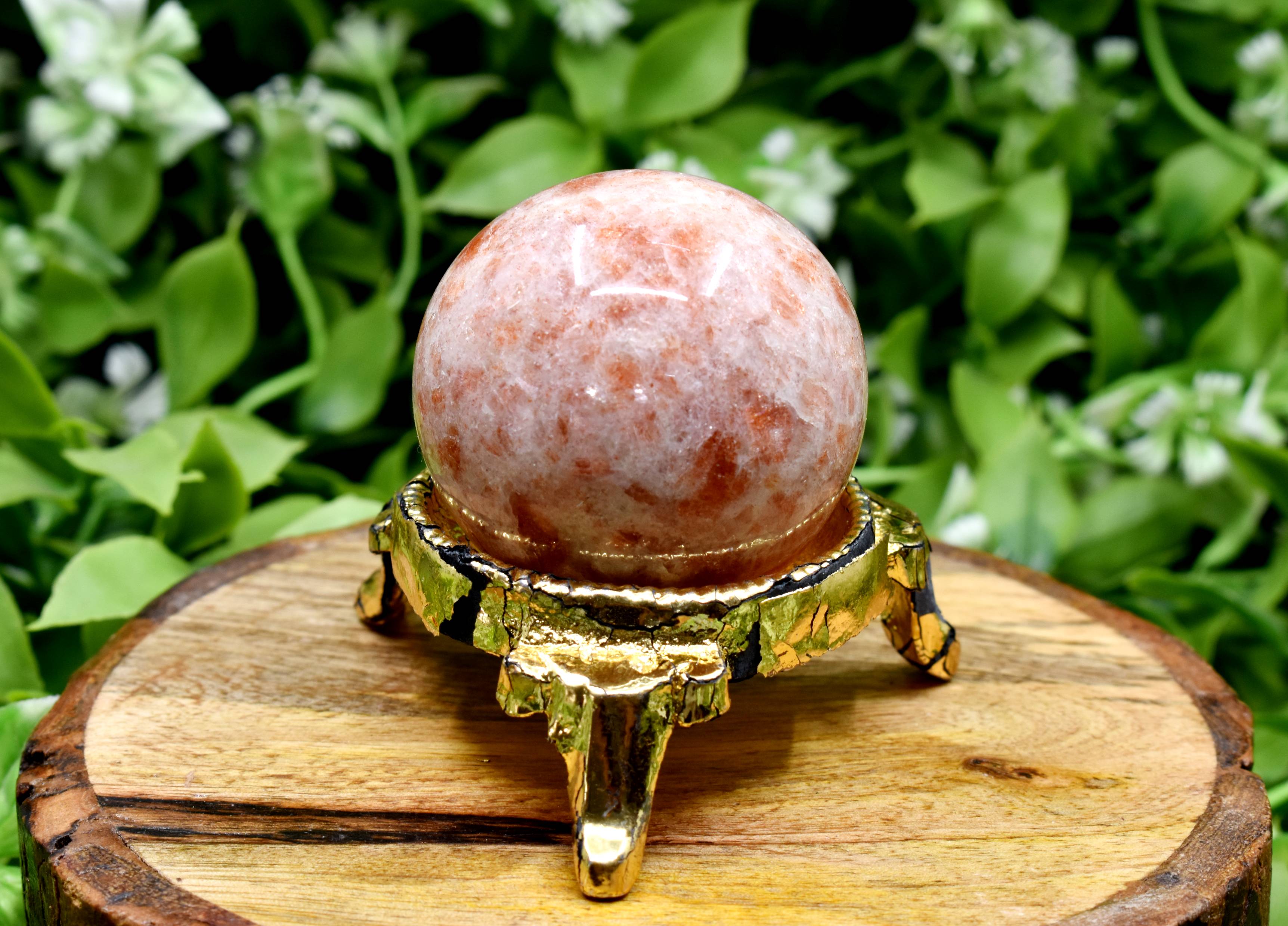 1Pc Sunstone Sphere Crystal Ball Healing Sphere.  DestGlow