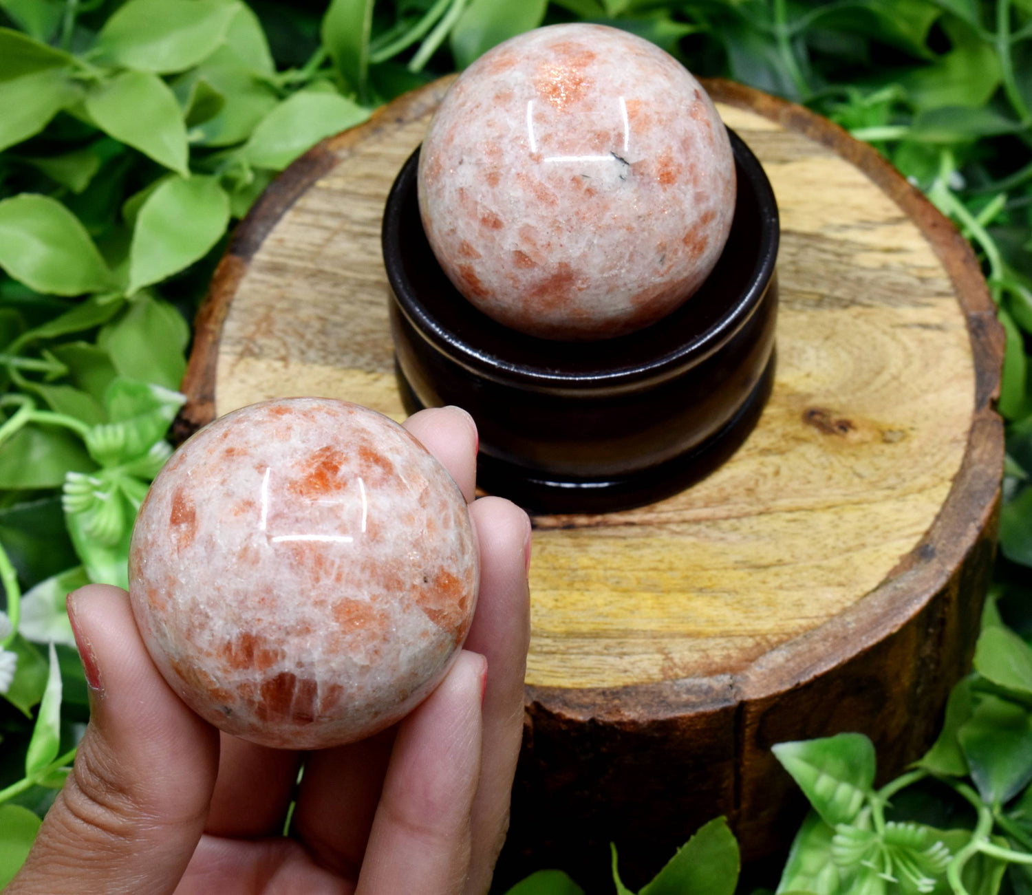 1Pc Sunstone Sphere Crystal Ball Healing Sphere.  DestGlow