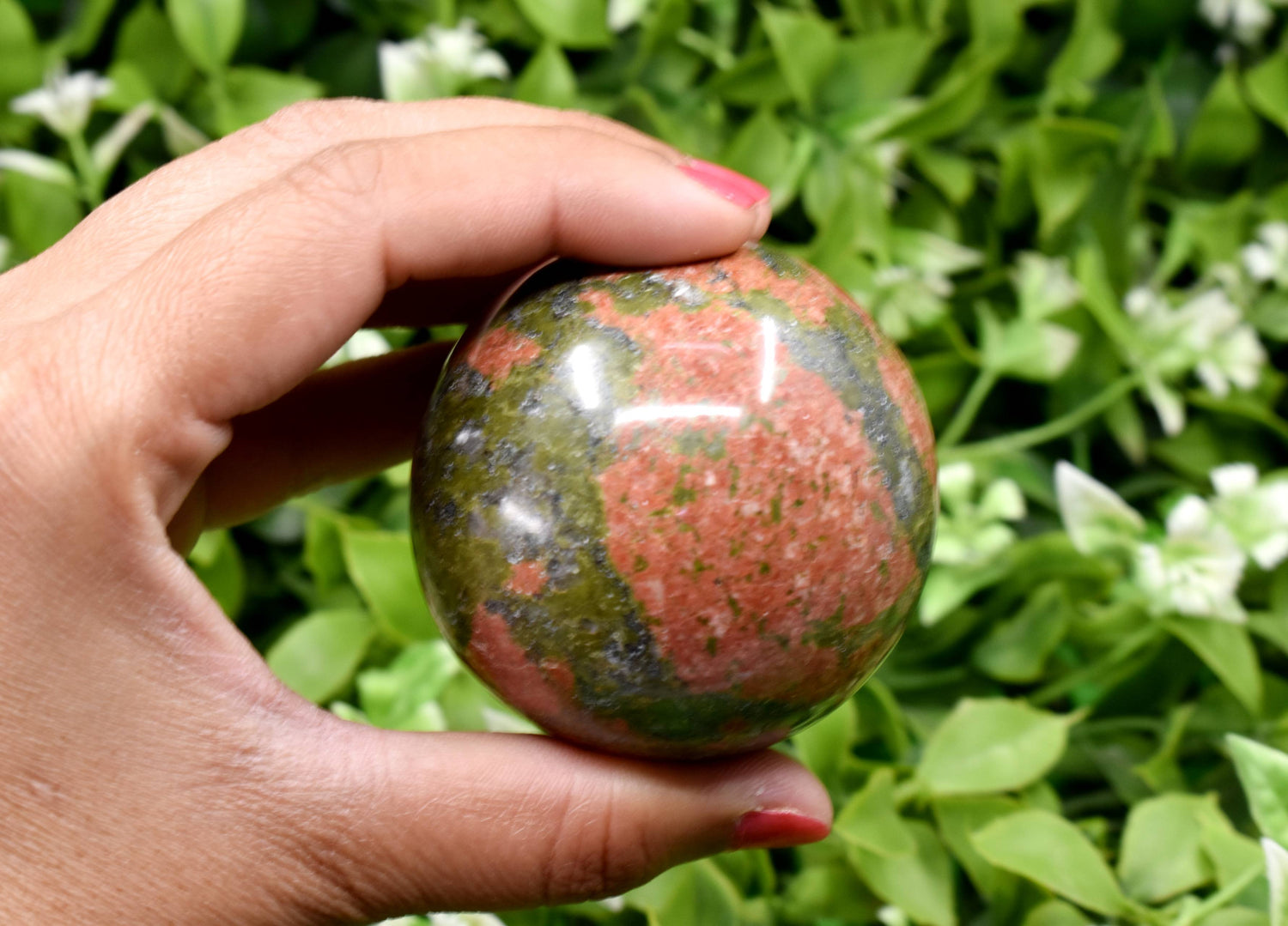 1Pc Unakite Sphere Crystal Ball Healing Sphere  DestGlow