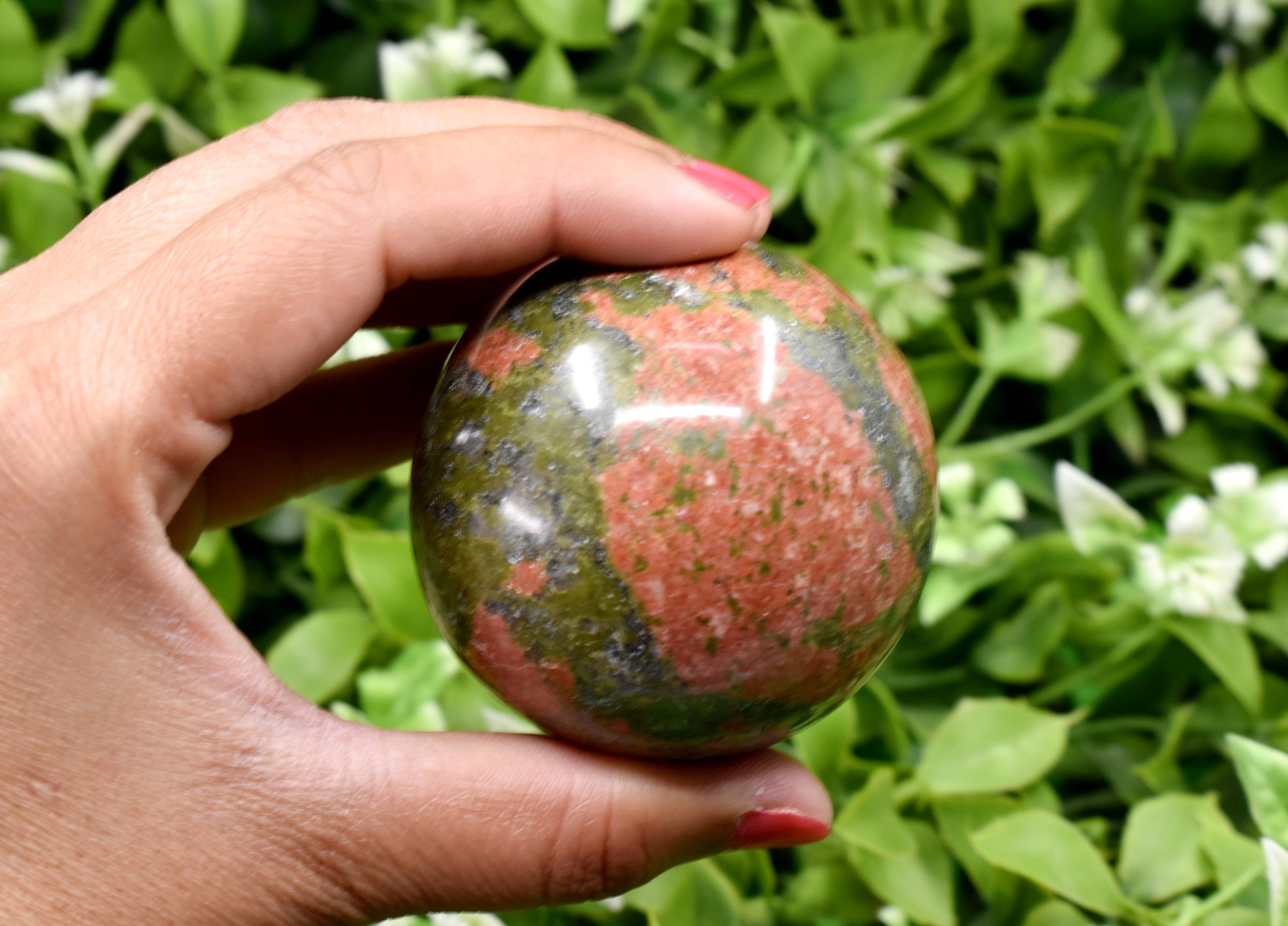 1Pc Unakite Sphere Crystal Ball Healing Sphere  DestGlow