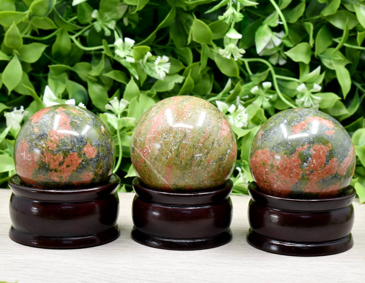 1Pc Unakite Sphere Crystal Ball Healing Sphere  DestGlow