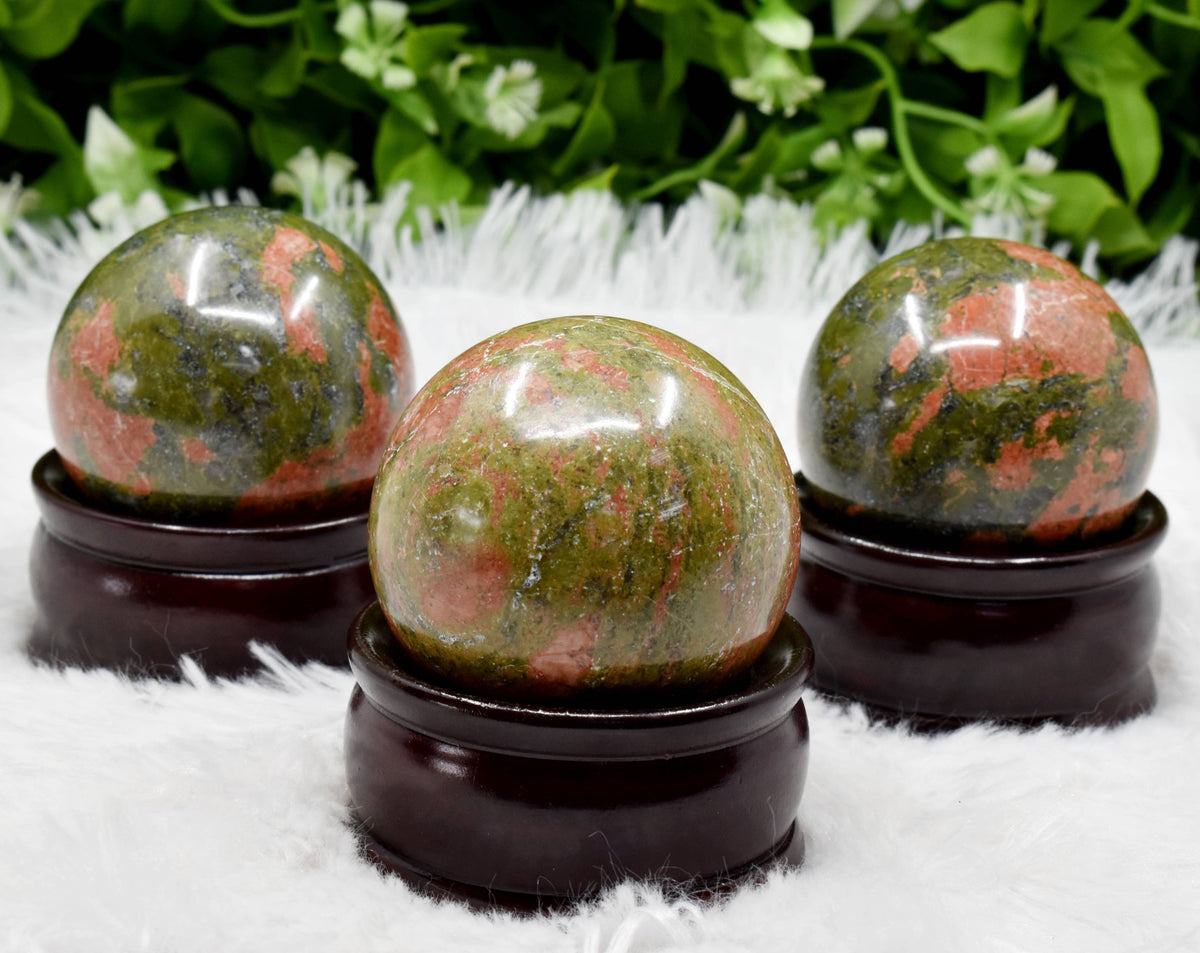 1Pc Unakite Sphere Crystal Ball Healing Sphere  DestGlow