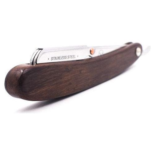 Parker SRDW Clip-Type Dark Sheesham Wood Handle Stainless Steel Straight Barber Shavette Razor by Pasteur Pharmacy