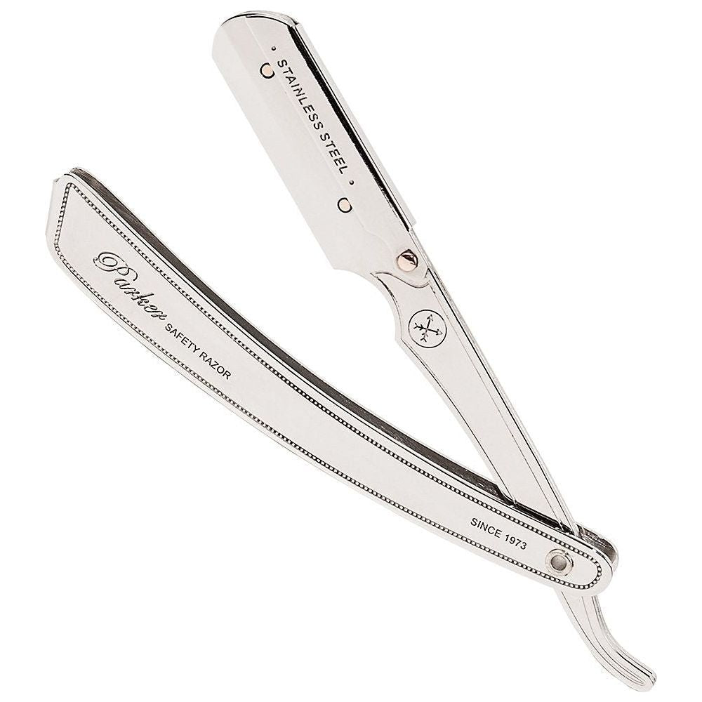 Parker SRX Heavy Duty Stainless Steel Handle Clip Type Barber Straight Razor by Pasteur Pharmacy