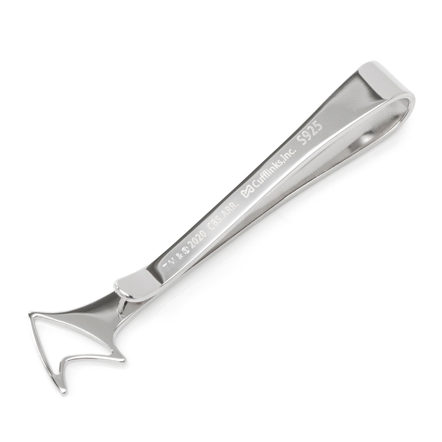 Star Trek Sterling Silver Cutout Delta Shield Tie Bar by Cufflinks.com