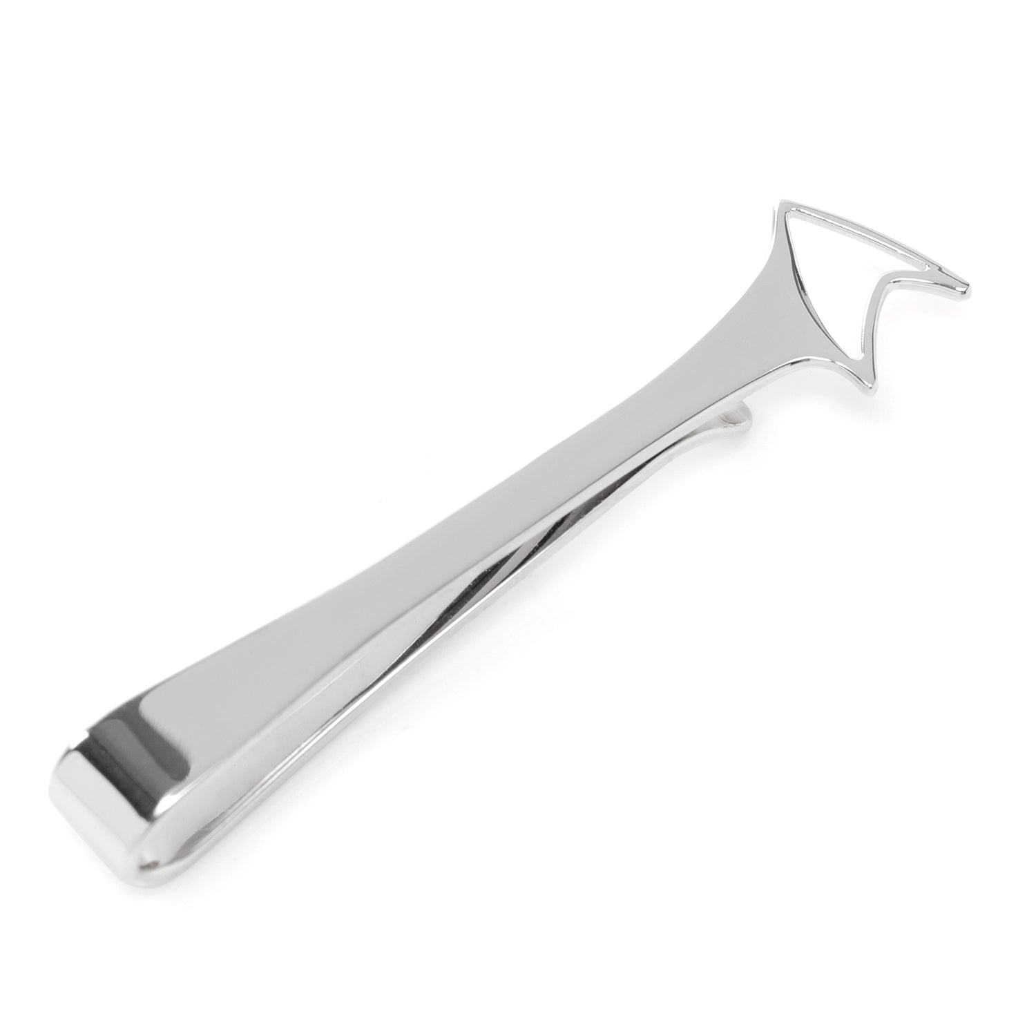 Star Trek Sterling Silver Cutout Delta Shield Tie Bar by Cufflinks.com