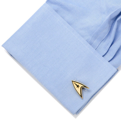 Star Trek Gold Plated Delta Shield Cufflinks 
