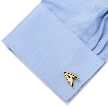 Star Trek Gold Plated Delta Shield Cufflinks by Cufflinks.com