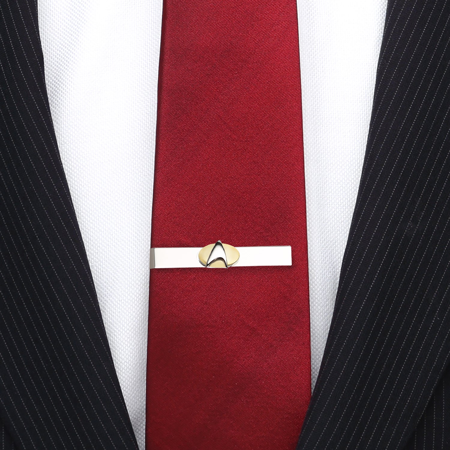 Star Trek Two Tone Delta Shield Cufflinks Tie Bar Gift Set