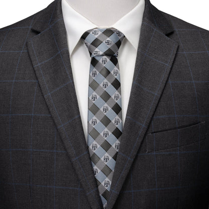 Star Wars Boba Fett Blue and Gray Plaid Tie by Cufflinks.com