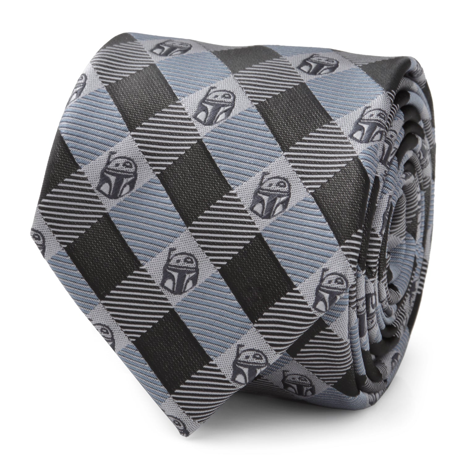 Star Wars Boba Fett Blue and Gray Plaid Tie by Cufflinks.com
