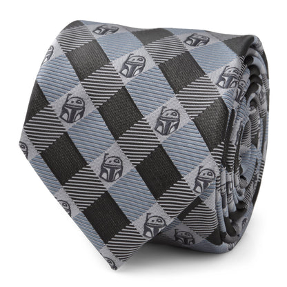 Star Wars Boba Fett Blue and Gray Plaid Tie by Cufflinks.com