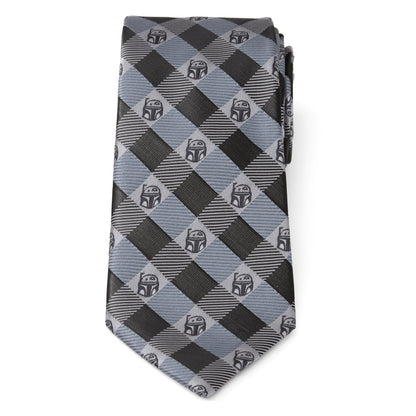 Star Wars Boba Fett Blue and Gray Plaid Tie by Cufflinks.com