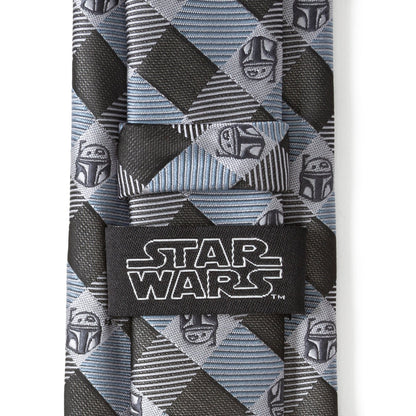 Star Wars Boba Fett Blue and Gray Plaid Tie by Cufflinks.com