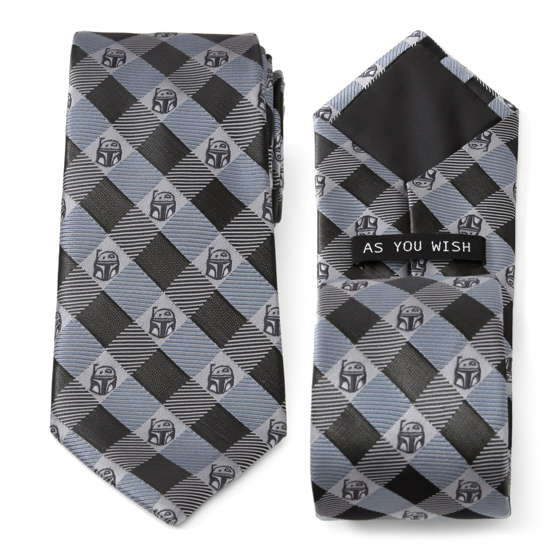 Star Wars Boba Fett Blue and Gray Plaid Tie by Cufflinks.com