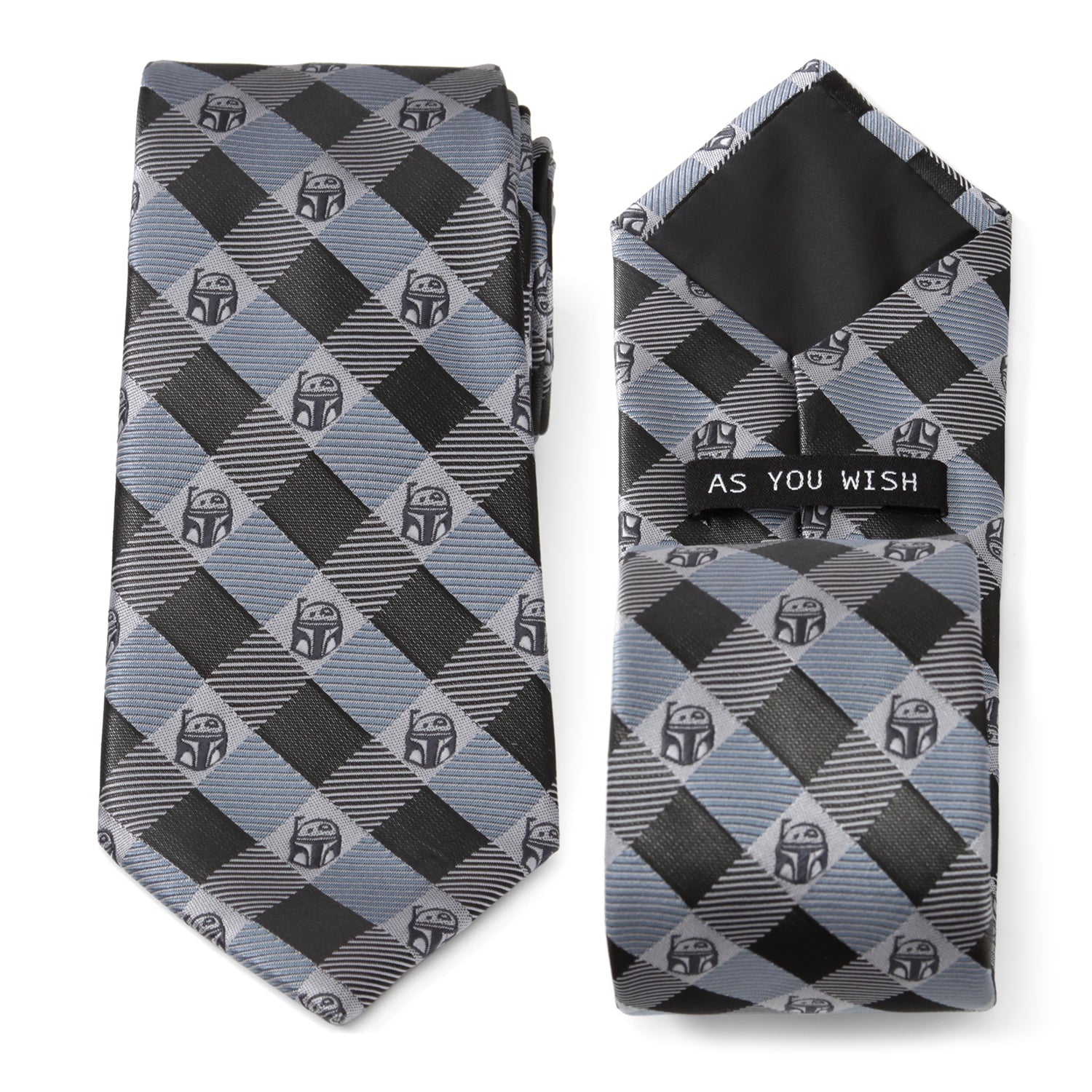 Star Wars Boba Fett Blue and Gray Plaid Tie by Cufflinks.com