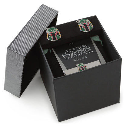 Star Wars Boba Fett Cufflinks, Tie Bar, and Dress Socks Gift Set