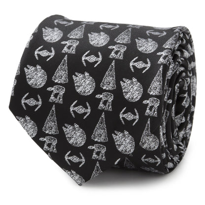Star Wars Ships Black Tie by Cufflinks.com