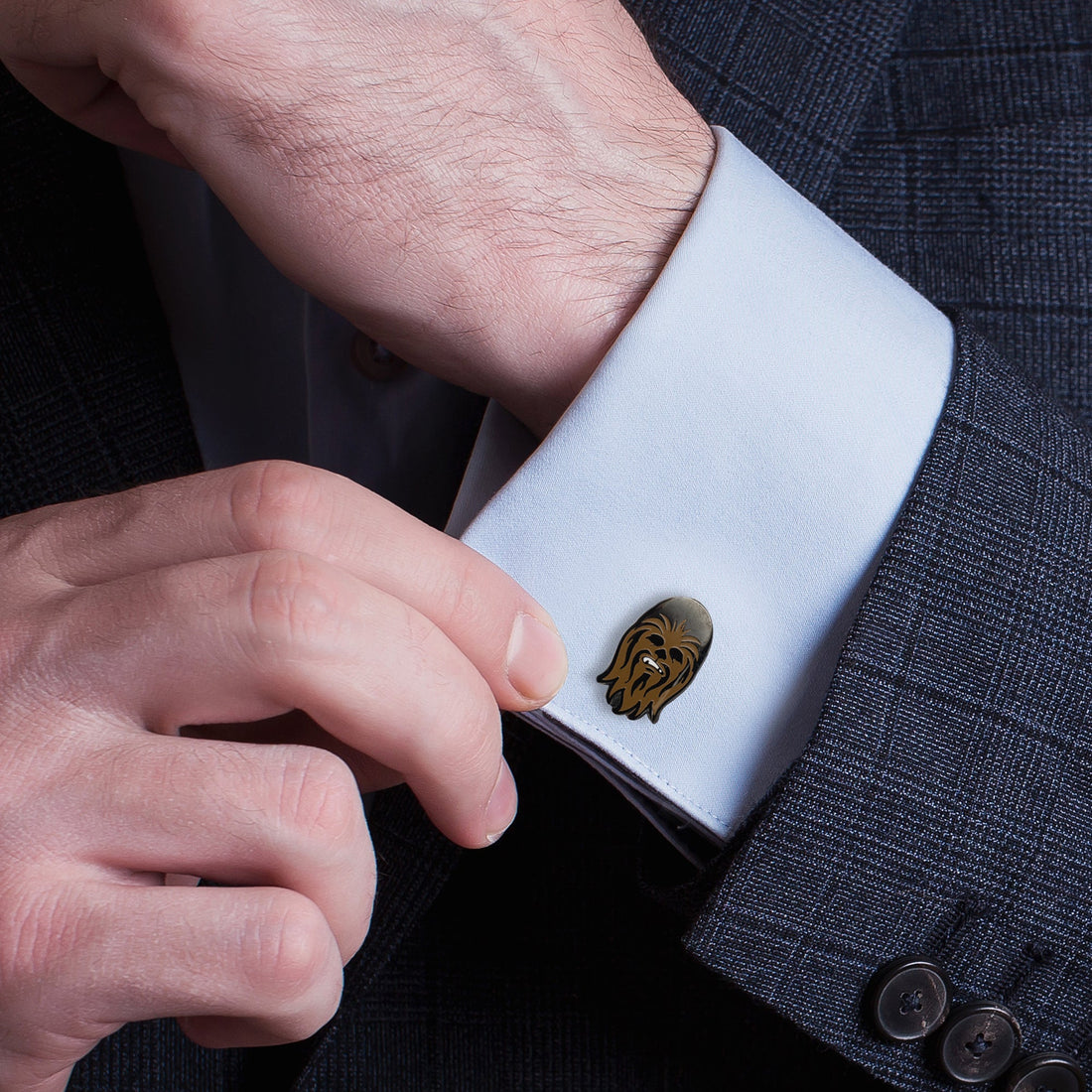 Star Wars Chewbacca Gunmetal Cufflinks by Cufflinks.com