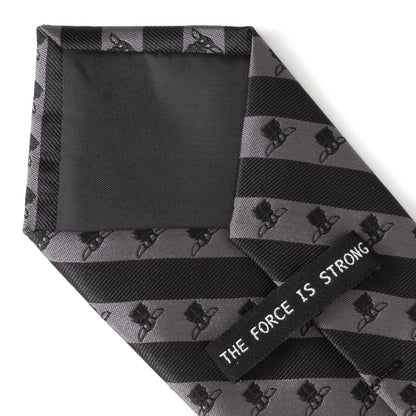 Star Wars Grogu Black and Gray Striped Tie by Cufflinks.com