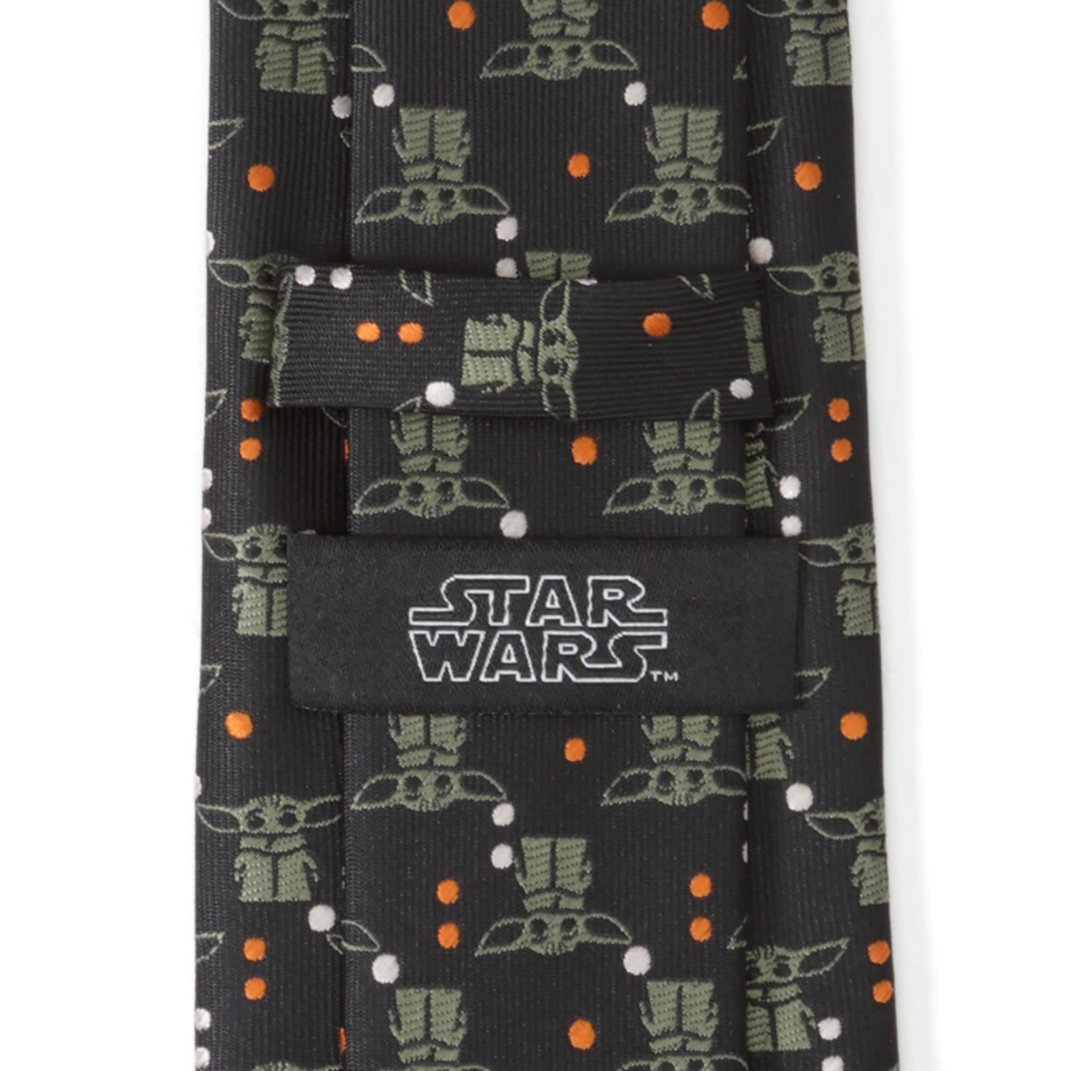 Star Wars Grogu Black and Orange Dotted Tie by Cufflinks.com