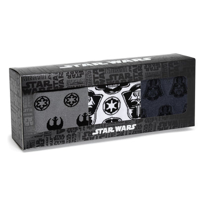 Star Wars Darth Vader Black, White, and Gray Dress Socks and Lapel Pin Gift Set by Cufflinks.com