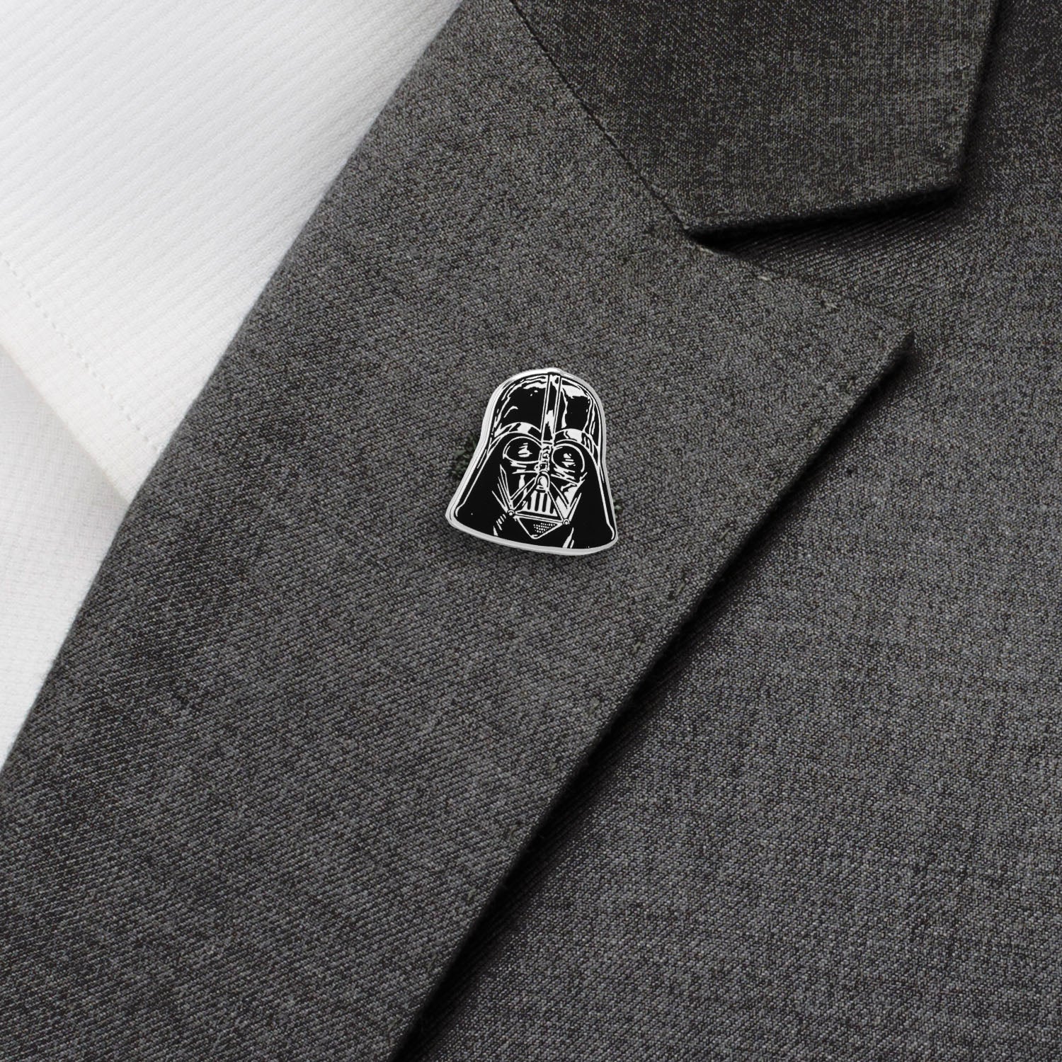 Star Wars Darth Vader Black, White, and Gray Dress Socks and Lapel Pin Gift Set by Cufflinks.com