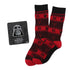 Star Wars Darth Vader Red and Black Holiday Dress Socks and Lapel Pin Gift Set by Cufflinks.com