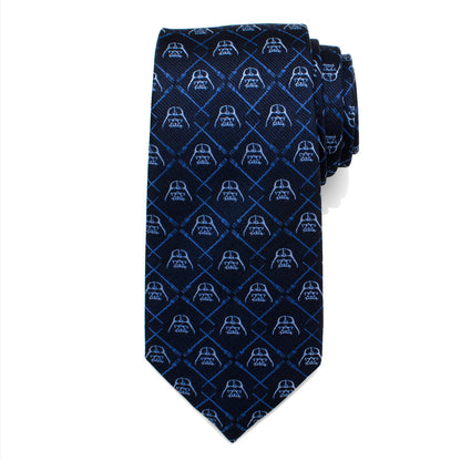Star Wars Darth Vader and LIGHTSABER Blue Checkered Tie by Cufflinks.com