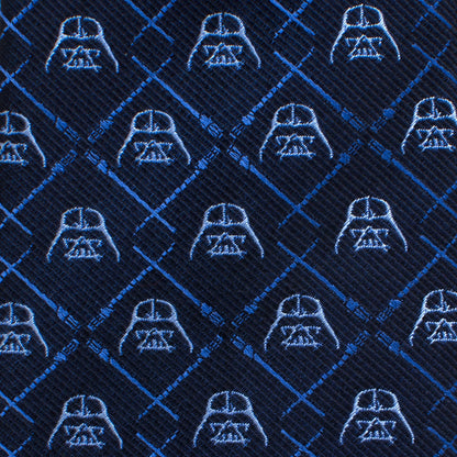 Star Wars Darth Vader and LIGHTSABER Blue Checkered Tie by Cufflinks.com