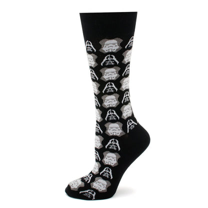 Star Wars Darth Vader and Stormtrooper Black Dress Socks and Darth Vader Lapel Pin Gift Set