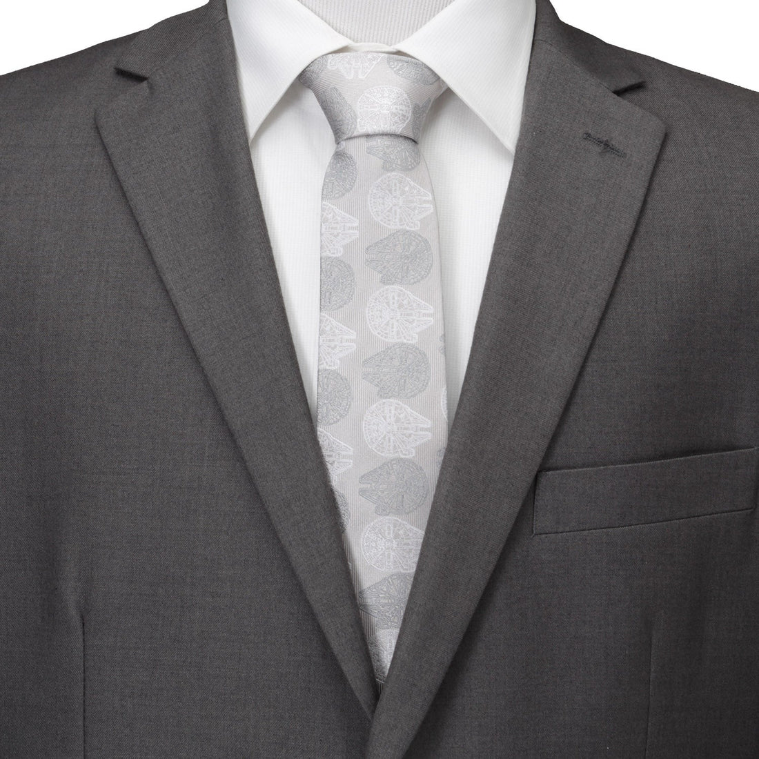 Star Wars Millennium Falcon White and Gray Checkered Tie by Cufflinks.com
