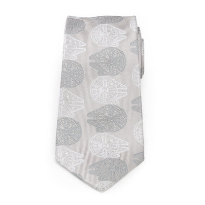 Star Wars Millennium Falcon White and Gray Checkered Tie  DestGlow
