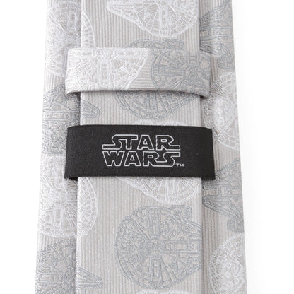Star Wars Millennium Falcon White and Gray Checkered Tie  DestGlow