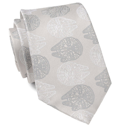 Star Wars Millennium Falcon White and Gray Checkered Tie  DestGlow