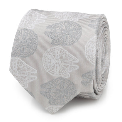 Star Wars Millennium Falcon White and Gray Checkered Tie  DestGlow