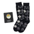 Star Wars Grogu Charcoal Gray Argyle Socks and Lapel Pin Gift Set by Cufflinks.com