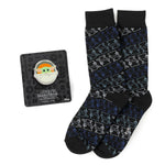 Star Wars Grogu Black Dress Socks and Lapel Pin Gift Set 