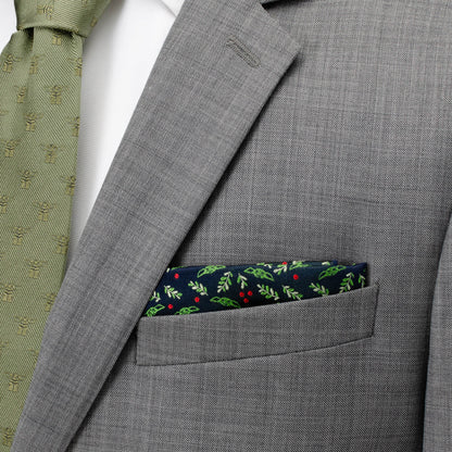 Grogu Holiday Navy Pocket Square by Cufflinks.com