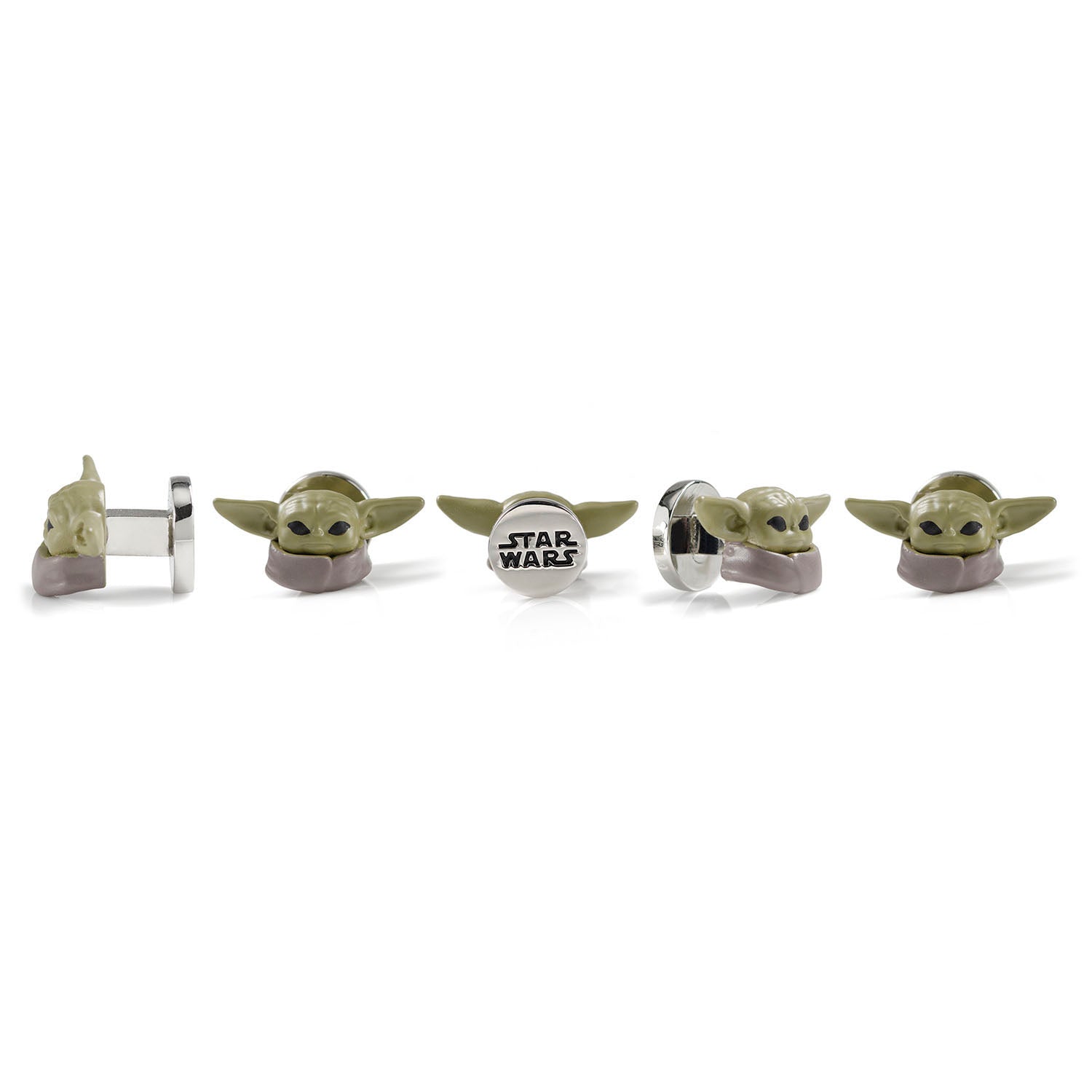 Star Wars Grogu 3D Cufflinks and 5-Stud Set by Cufflinks.com