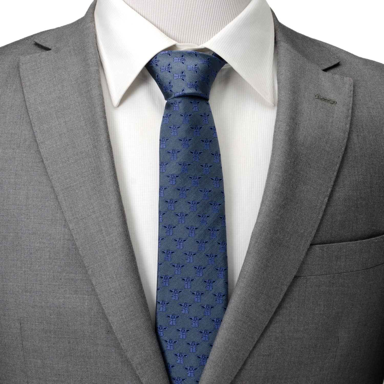 Star Wars Grogu Blue Tonal Tie by Cufflinks.com