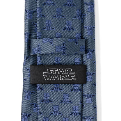 Star Wars Grogu Blue Tonal Tie 