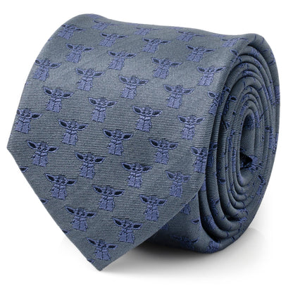 Star Wars Grogu Blue Tonal Tie by Cufflinks.com